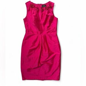 Adrianna Papell Sleeveless Cocktail Sheath Dress in Fuchsia Size 6